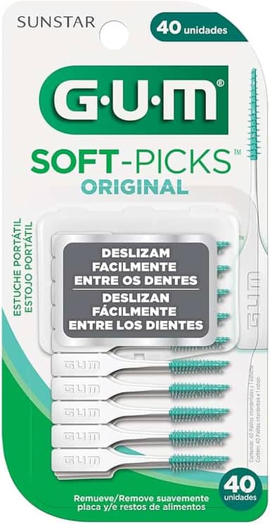 Soft Picks GUM Original, Palitos Interdentais, com estojo portátil, 40 unid., Gum