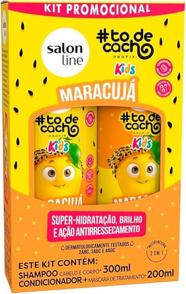 Salon Line, Kit Shampoo e Condicionador, #todecacho Kids, Maracujá, Vegano - Para Cabelos Ondulados, Cacheados e Crespos