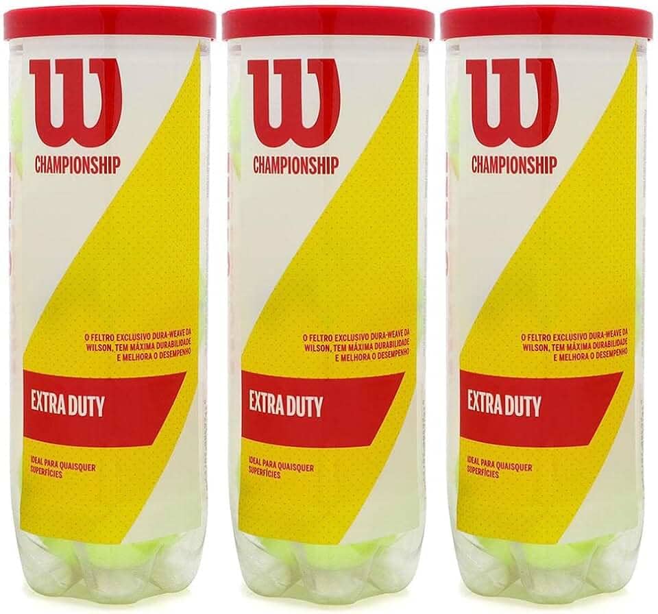 Bola De Tenis Wilson Championship - Pack 09 Bolas - 03 Tubo