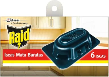 Raid Inseticida Isca Mata Barata, 3 Meses de Proteção, 6 Unidades