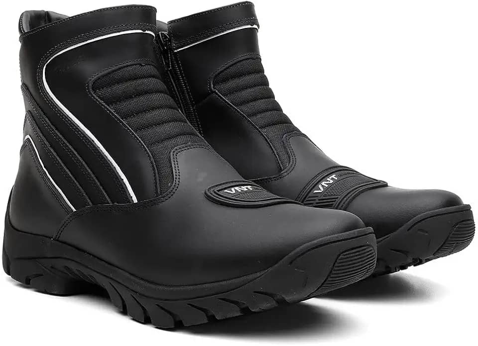 Bota Motociclista Couro Impermeavel Proteção Marcha Moto