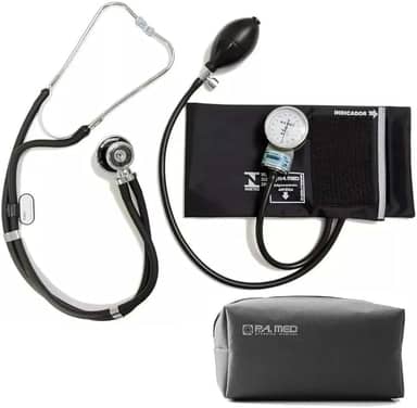 Aparelho De Pressao Esfigmomanometro Estetoscopio Pa Med (Preto)