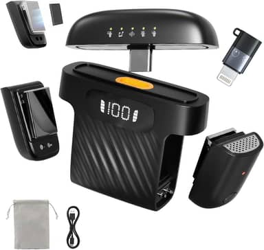 microfone de Lapela Sem Fio, Três mudanças de voz, 50m Alcance + 3 Modos de Cancelamento de Ruído(2TX+1RX), Com Estojo de Carga,para Celular, iPhone, Gravação, Lives, Reuniões e Vlogs(Preto)