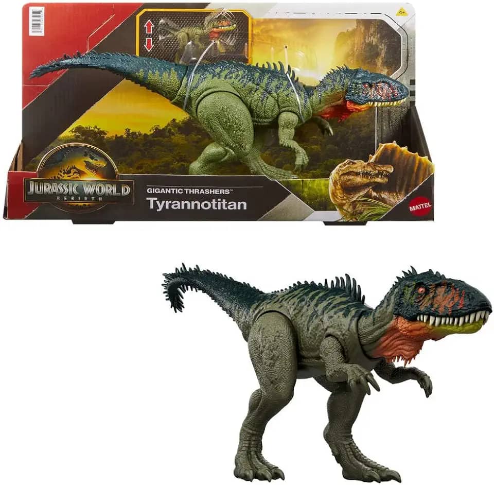 Jurassic World Dinossauro de Brinquedo Rebirth Rastreadore Gigantes Tyrannotitan para crianças a partir de 4 anos