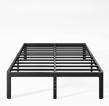 Estrutura de cama Nordicbed Queen Size, plataforma, 30,5 cm de altura, sem necessidade de base de mola, de metal, sem ruído, fácil montagem, resistente, preta