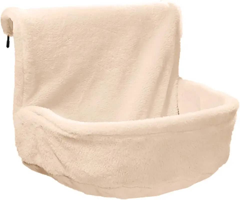 Generic Cama de gato para radiador Cama de gato interna Espreguiçadeira espaçosa e quente para radiador, poleiro de janela para gato para portas de armários, Bege