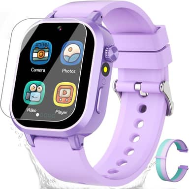 Waterproof Smart Watch for Kids Girls Ages 5-12 with 39 Games, HD Camera, Video, Music, Habit Tracking, Alarm, Pedometer, Kids Smart Watch Chrismars Birthday Gift for Girls Age 5 6 7 8(Purple)
