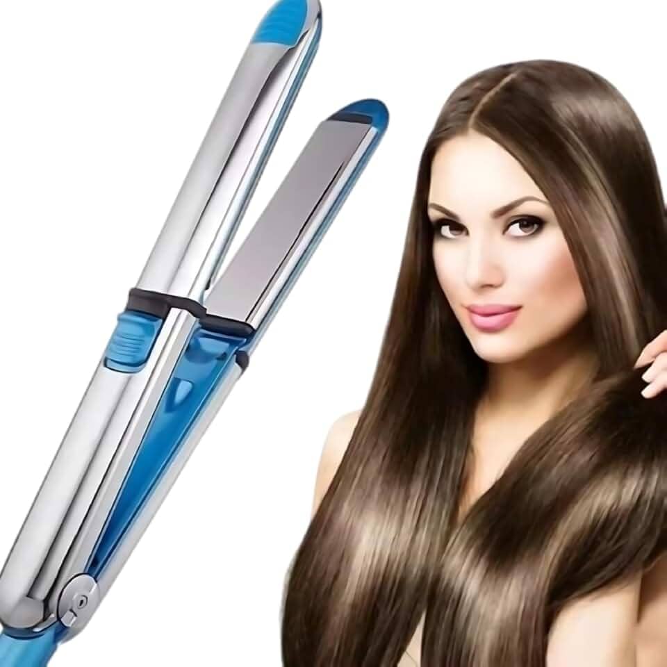 Chapinha de Modelar Cabelos Lisos e Ondulados Super Nano Titanium PRÓ OPTIMA 3000™ 465° Perfeita para Progressiva 2 em 1 Alisadora e Modeladora Elétrica Bi-volt - Ideal Cuidados Com o Cabelo