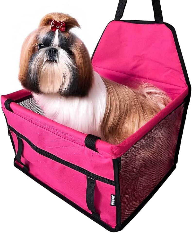 Assento Cadeirinha Pet Banco Carro Cachorro 12kg MADOG Rosa