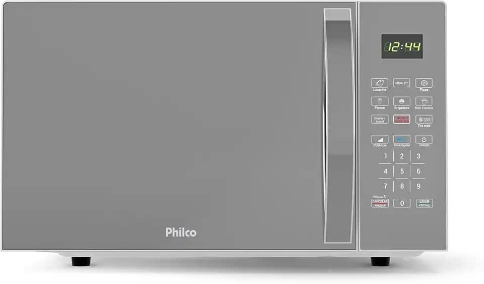 Micro-ondas Philco 28L Prata Espelhado Pintura Limpa Fácil PMO30S 127V