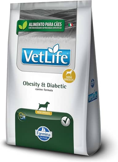 Vet Life Natural Obesity e Diabetic Ração para Cães Raça Mini 2kg