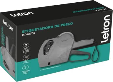 Etiquetadora de Preco 8 Digitos C/2 Tintas C/1 Rolo Etiquetas Letron