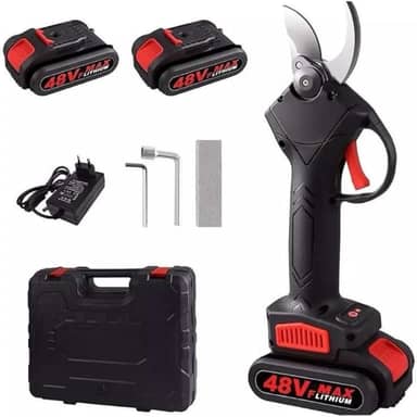 Tesoura de Poda Elétrica Sem Fio - Genérico - Profissional e Portátil - Cortador de Galhos e Árvores - Preta