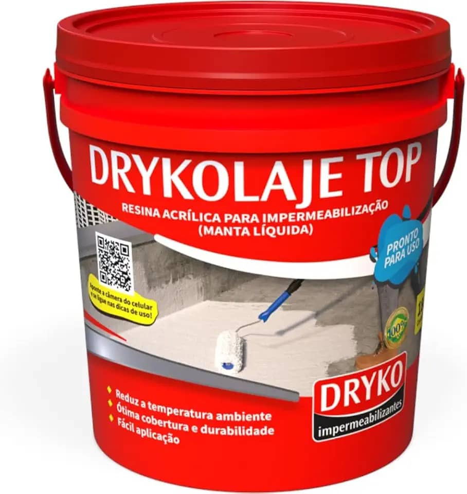 Manta líquida impermeabilizante para lajes 18kg - DRYKOLAJE TOP - Dryko
