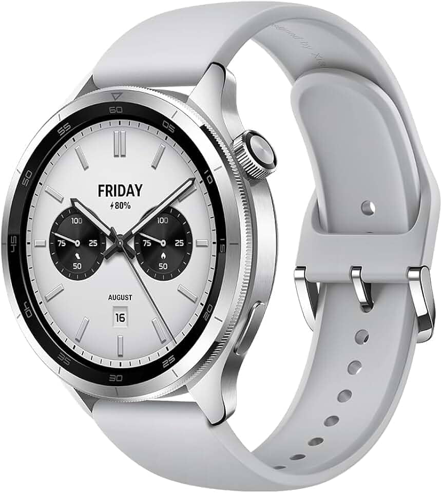 XIAOMI Relógio inteligente S4, rastreador de fitness, 1,43 AMOLED, bateria de 15 dias, chamada Bluetooth, mais de 150 modos esportivos, GPS de banda dupla, NFC, Android e iOS, prata