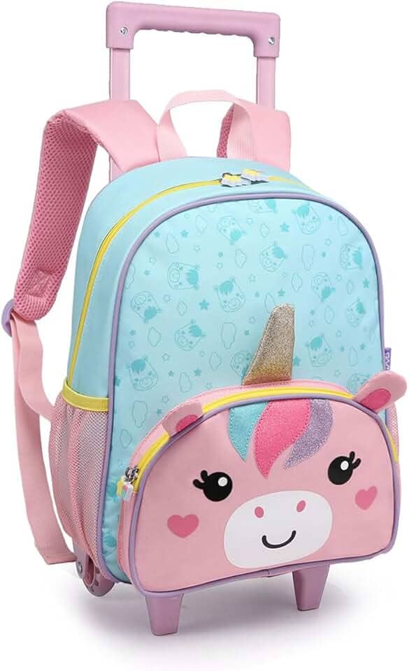 Mochila Infantil Creche Menina Rodinha Unicórnio Capivara (Creche, Unicórnio)