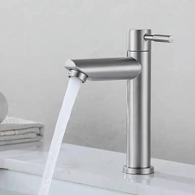 Torneira Bancada Pia Banheiro Inox Premium 1/4 de Volta – Design Moderno, Alta Durabilidade e Instalação Simples