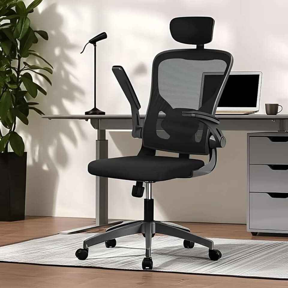 Cadeira de Escritório Ergonômica com Suporte Lombar e Encosto Ajustável, Malha Respirável, Giratória e Reclinável, Ideal para cadeira dr office business pro, cadeira flexform (Preto)