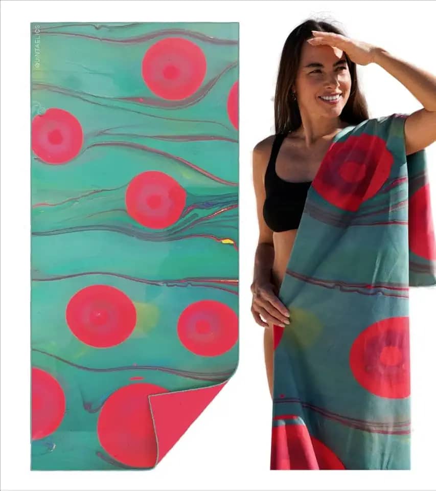 Toalha de Praia de Microfibra Secagem Rápida Antiareia Leve Tamanho Grande Perfeita para Piscina Camping Yoga Academia Viagem Cobertor de Praia Macio (Bromélias Vermelhas)