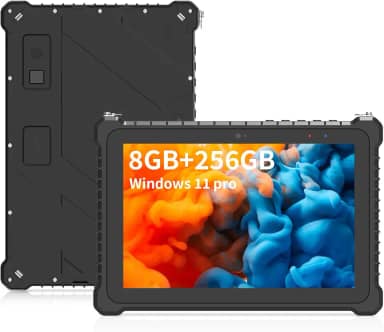 SunKol Tablet robusto à prova d'água de 10,1 polegadas, Windows 11 Pro IP67 Industrial Tablet PC (N6000 8GB 256GB) WiFi, BT4.2, 4G, impressão digital, 500nit, GPS, NFC, scanner 2D, carga de ancoragem