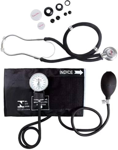 Esfigmomanômetro E Estetoscópio Rappaport Premium - Preto