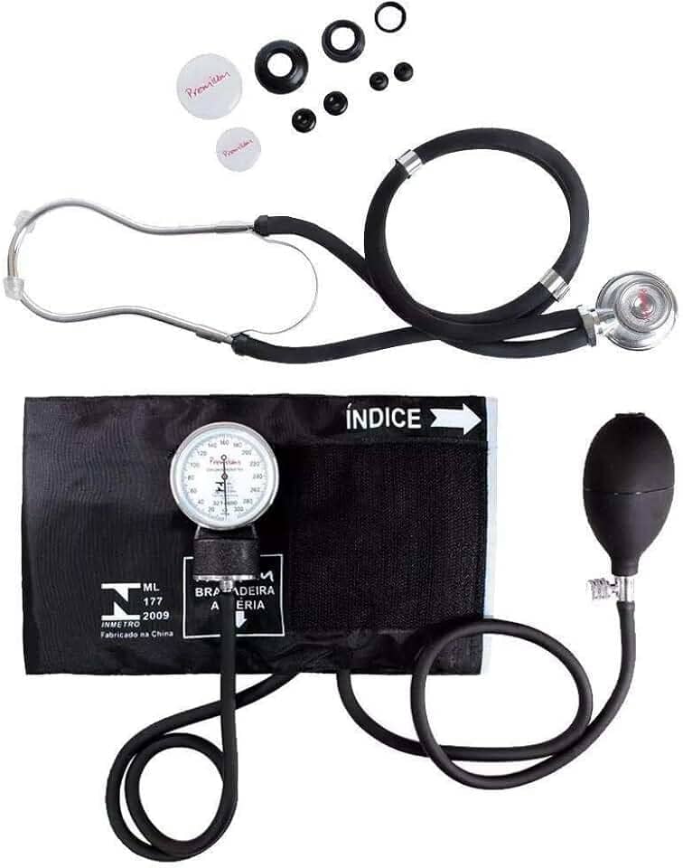 Esfigmomanômetro E Estetoscópio Rappaport Premium - Preto
