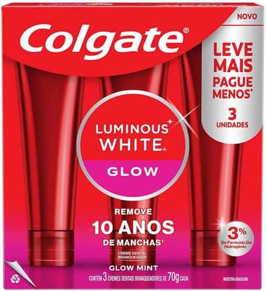 Creme Dental Para Clareamento Colgate Luminous White Glow 70g 3 un