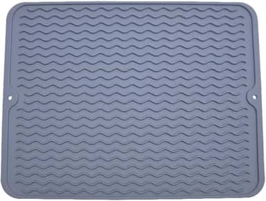 Tapete Escorredor de Louças de Silicone Antiderrapante para Copos e Pratos 40cmX30cm Cinza