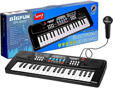 Pianinho Teclado com Microfone Tons Ritmos Gravação Iniciantes com Recursos Profissionais Função Karaokê Bigfun