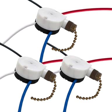 Interruptor Para Ventilador De Teto Zing Ear Ze-208S E89885, 3 Velocidades, 4 Fios, Controle Por Corrente Ventiladores, Luminárias Parede, Armário, Bronze, Peças