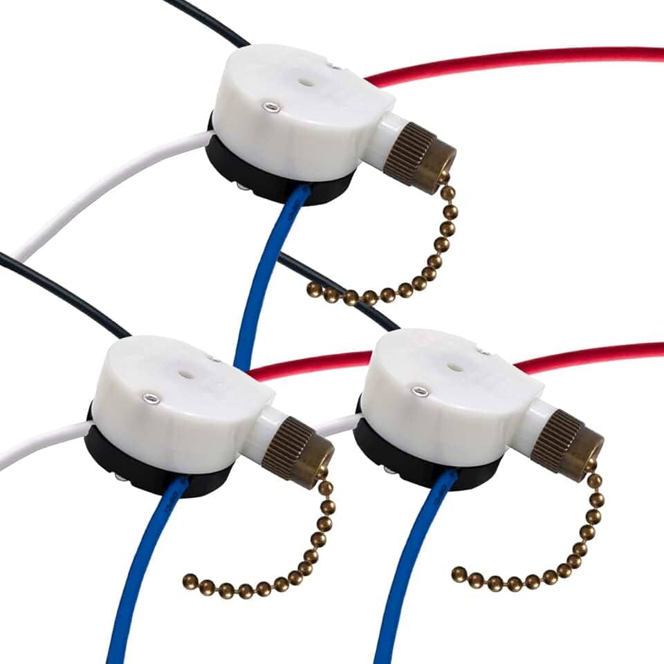 Interruptor Para Ventilador De Teto Zing Ear Ze-208S E89885, 3 Velocidades, 4 Fios, Controle Por Corrente Ventiladores, Luminárias Parede, Armário, Bronze, Peças