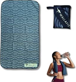Wallafit - Toalha Esportiva de Microfibra, Tamanho Médio, 90x50cm, Ultra-absorvente, Seca Rápido, Sem Odor, Leve, Compacta, para academia, esportes ao ar livre, corrida, yoga (Cinza Vulcânico)