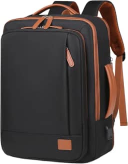Mochila Grande para Notebook 15,6' Expansível e Impermeável | Mochila Executiva de Viagem Aprovada por Companhias Aéreas com Porta USB, Bolso para Líquidos, Mochila Escolar e de Trabalho