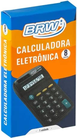 Calculadora Pequena 8 Dígitos de Bolso Preta, BRW