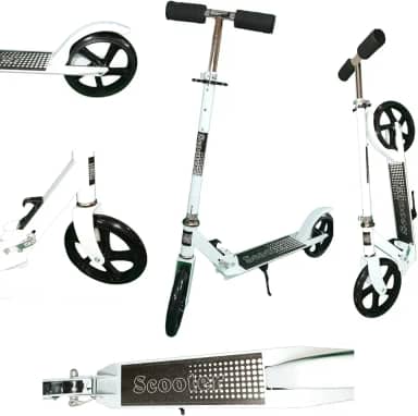 Patinete Adulto Jovens Scooter 2 Rodas Até 100 Kg Criança Adolescente Portátil Dobravél Resistente - Branco