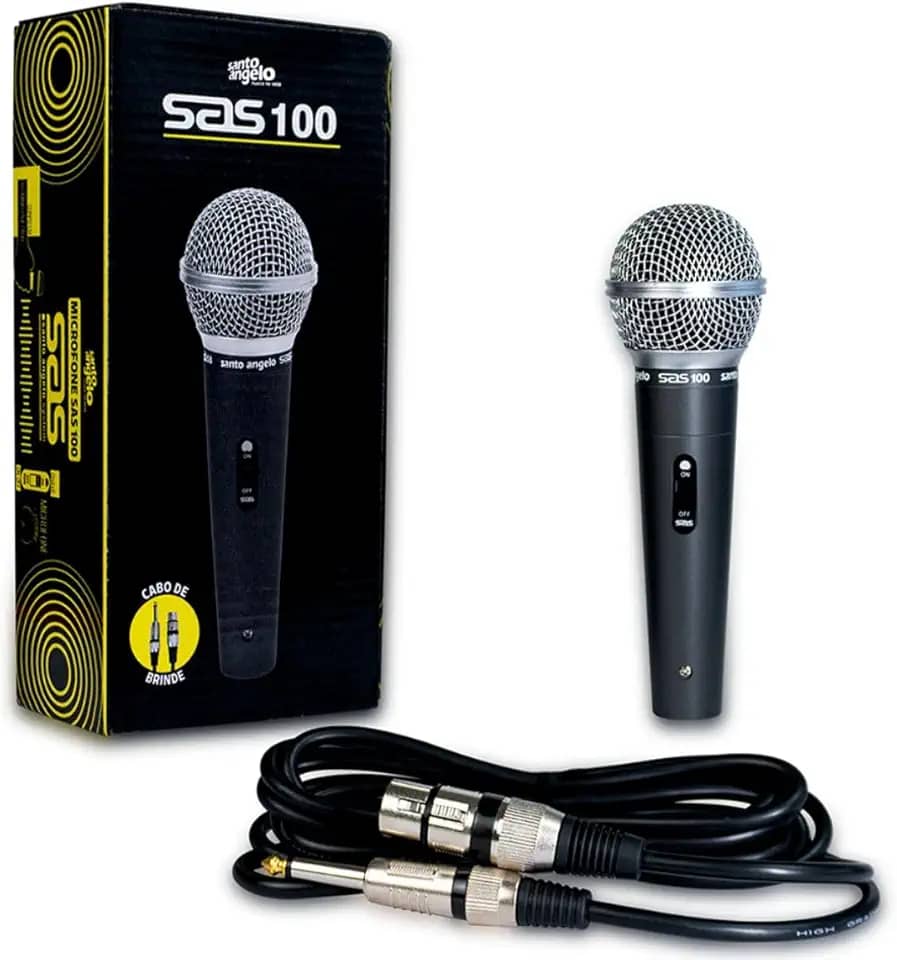 Microfone com Fio Santo Angelo SAS 100 Cardioide