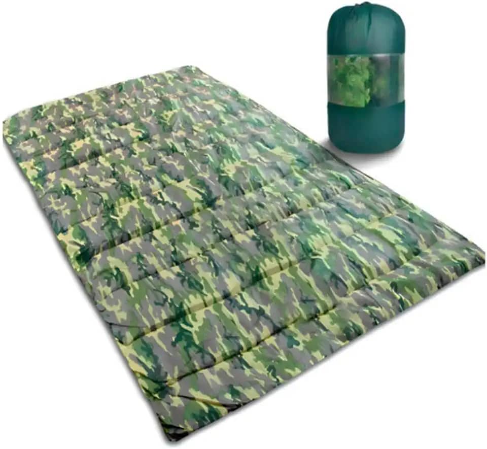 Camping，Colchonete Casal，Costurado à MãO com Polipropileno e Uma Variedade de Fibras，Completo Com Bolsa de Armazenamento，Adequado para Acampar, Pescar, Fazer Caminhadas e Outras Atividades