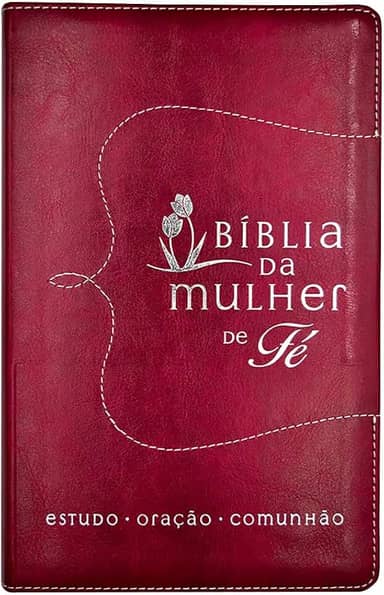 Bíblia da Mulher de Fé, NVI, Couro Soft, Vermelho