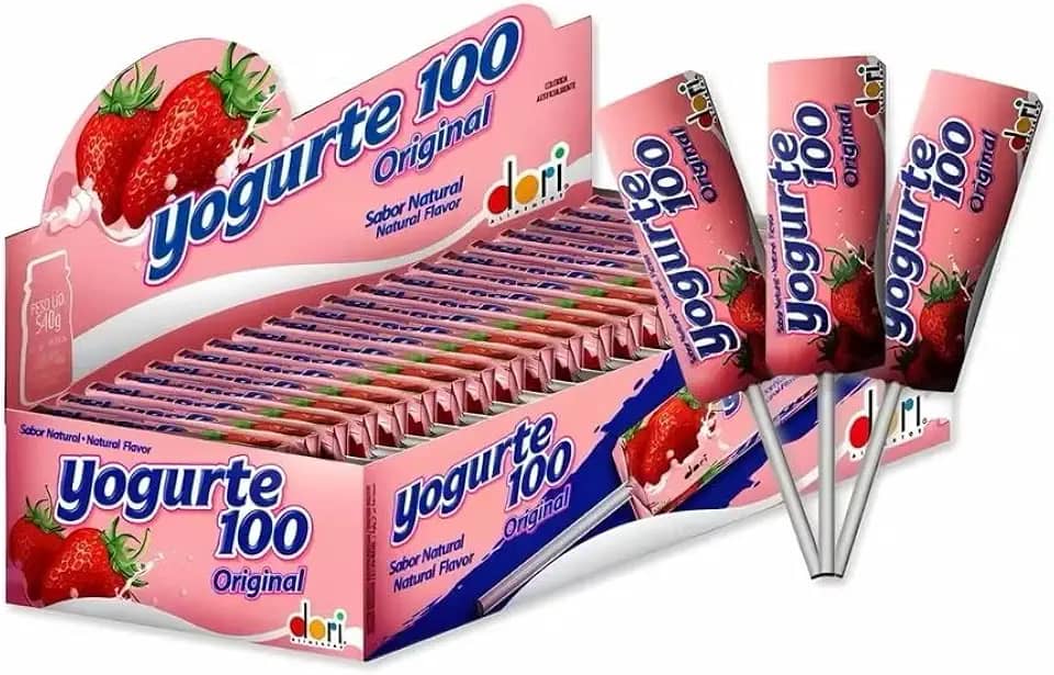 Pirulito Recheio Matigável Yogurte 100 c/50 - Dori