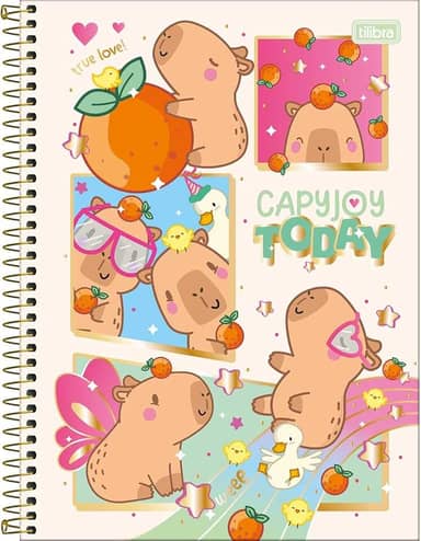 Tilibra - Caderno Espiral Capa Dura Universitário 1 Matéria Capyclub 80 Folhas - Capa Colorida - Capyjoy Today