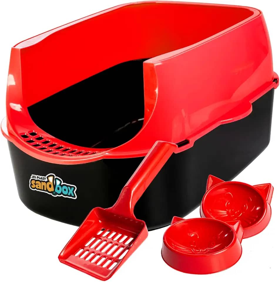 Caixa De Areia Bandeja Furba Desmontável P/Gatos (Vermelha)