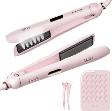 LENA Chapinha A Vapor H11, Ferramenta Profissional Para Modelagem De Salão Com Placas De Vapor De Titânio, Efeito Super Alisador, Temperaturas Ajustáveis Para Todos Os Tipos De Cabelo, Display Led,