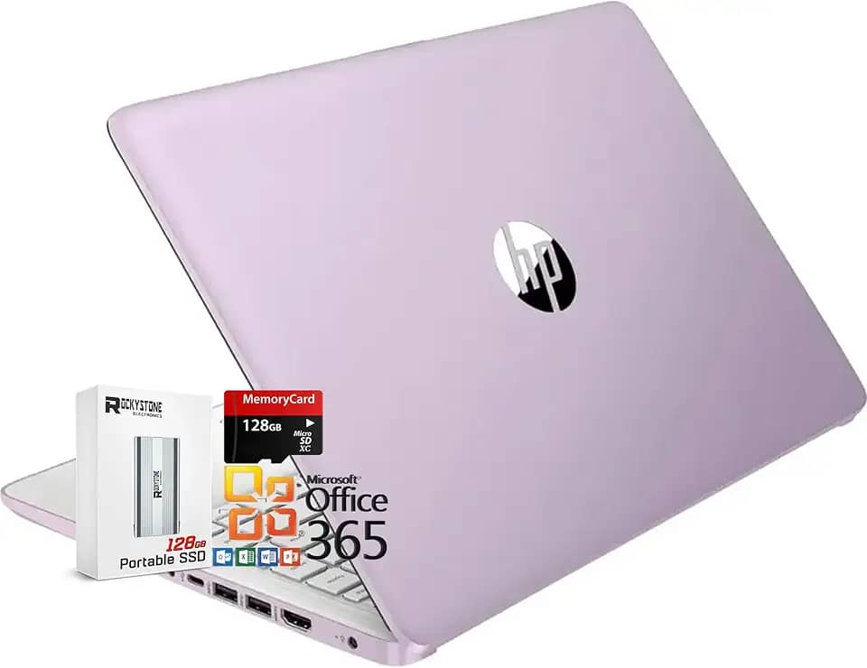 HP Laptop HD fino e leve de 14 polegadas, processador Intel N150 (Beat N4120), 8 GB de RAM, 256 GB de armazenamento (128 GB UFC + 128 GB MicroSD), Office 365, Copilot AI, WiFi 6, BT 5.4, HDMI, W/128