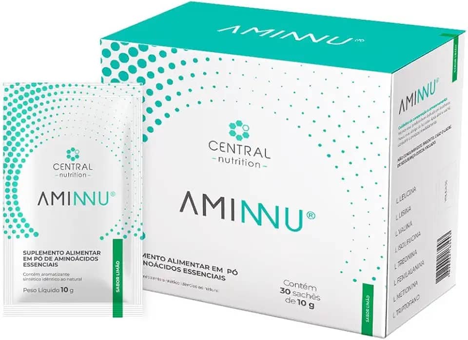 Aminnu Eaas 10g, 30 Sachês, Essencial Aminoácidos, Sabor Limão