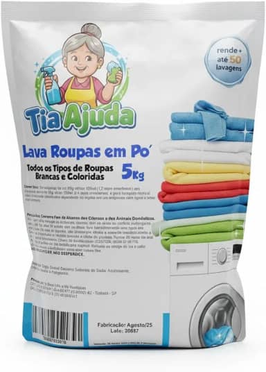 Detergente Lava Roupa Sabão Em Pó Para Roupas Brancas E Coloridas 5kg