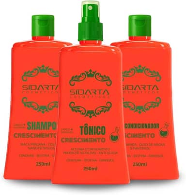 Trio Crescimento capilar explosivo Sidarta - Tônico + Condicionador + Shampoo