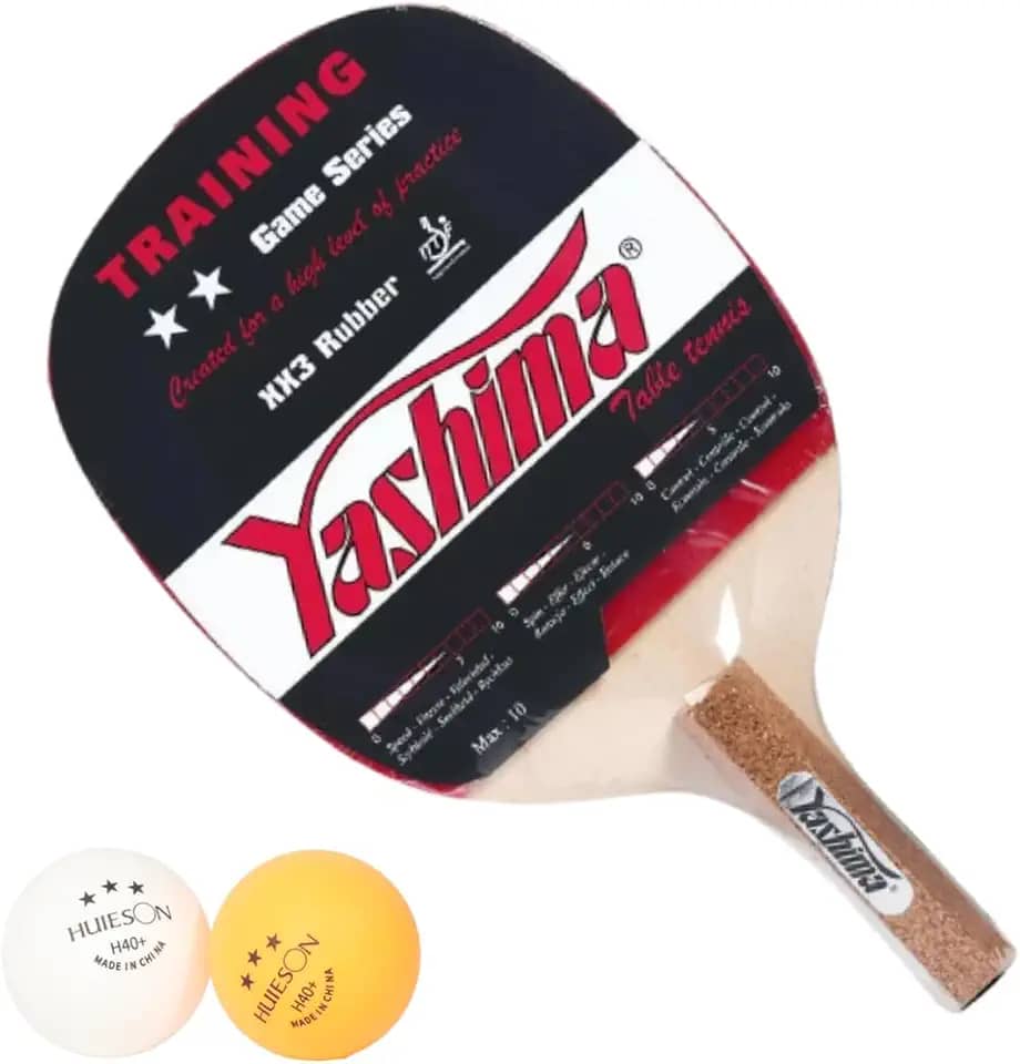 Raquete Tenis de Mesa Ping Pong Modelo Caneta 2 Estrelas Profissional Aprovado ITTF + 2 Bolas Huieson 3 Estrelas