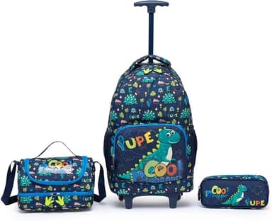 Kit Mochila Rodinhas Infantil Lancheira Estojo Escolar Reforçada Viagem