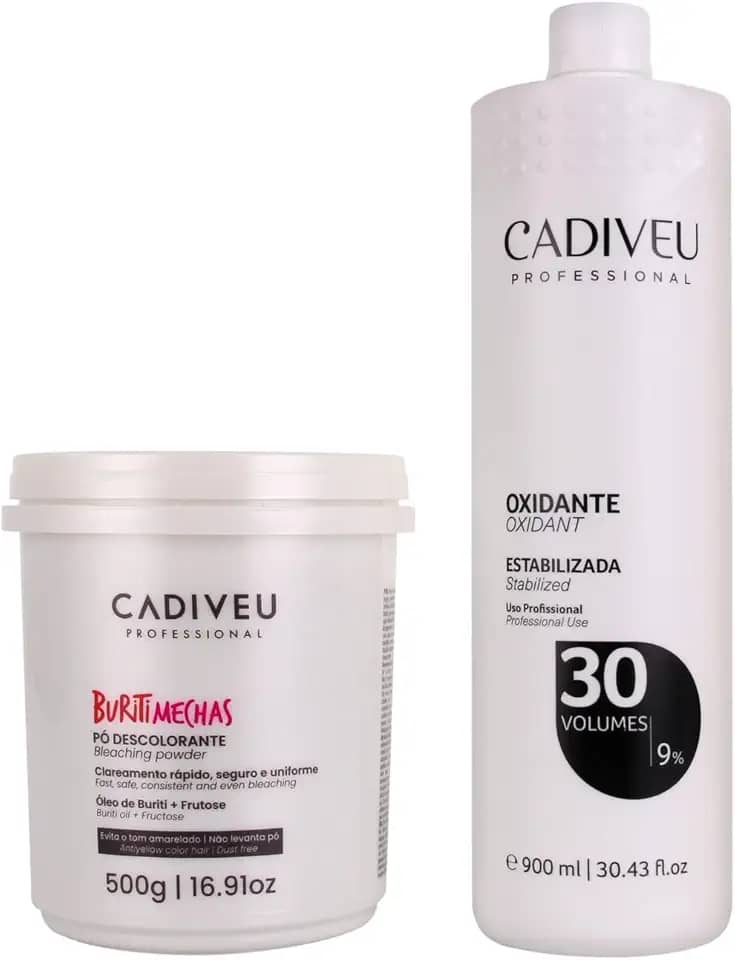 Kit Cadiveu Buriti Mechas Pó Descolorante + Oxidante 30 Volumes