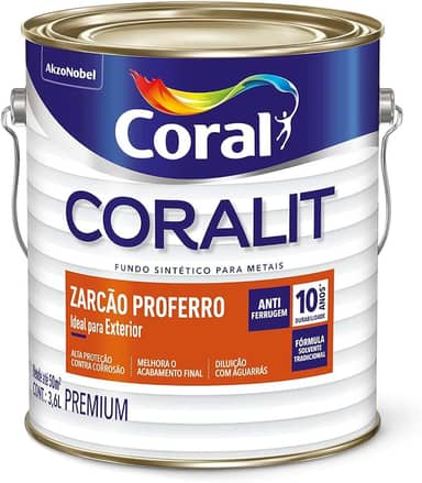 Fundo Zarcão Proferro Coralit, Premium, Laranja, 3.6 L, Coral